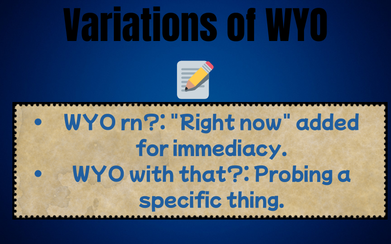 WYO Meaning In Text